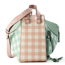 Load image into Gallery viewer, LOEWE Hammock Gingham Check Green/Pink321.04.S35 Leather Size Small
