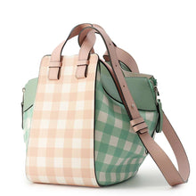 Load image into Gallery viewer, LOEWE Hammock Gingham Check Green/Pink321.04.S35 Leather Size Small
