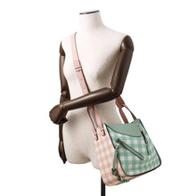 Load image into Gallery viewer, LOEWE Hammock Gingham Check Green/Pink321.04.S35 Leather Size Small
