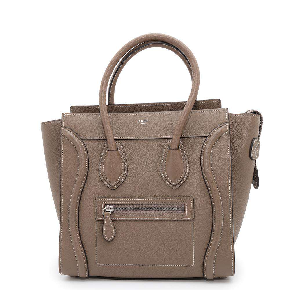 CELINE Luggage shopper Gray189793DRU Leather Size micro