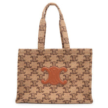 Load image into Gallery viewer, CELINE Triomphe Cabas Thais Tote Bag Camel196762 Wool  Leather Size Large
