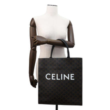 将图像加载到图库查看器中，CELINE Triomphe Vertical Cabas Black/Brown191492CIM PVC Leather Size Large
