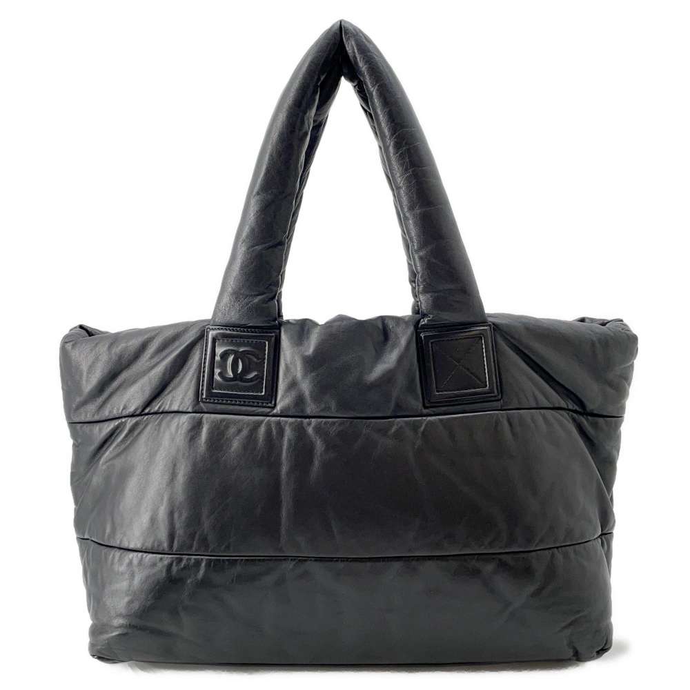 CHANEL Coco Cocoon Tote BlackA47107 Leather Size MM