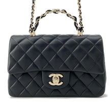 Load image into Gallery viewer, CHANEL Top handle Matelasse 2way Chain Shoulder BlackAS2431 Lambskin
