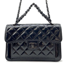 Load image into Gallery viewer, CHANEL Matelasse Flap Bag BlackAS4051 Shiny Calf Leather Size 27
