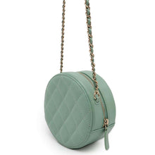 将图像加载到图库查看器中，CHANEL Round Shoulder Bag Light GreenA70657 Lambskin
