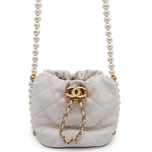 Load image into Gallery viewer, CHANEL Matelasse  PearlChainShoulder Bag Mini WhiteAS2529 Leather
