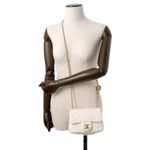 Load image into Gallery viewer, CHANEL Mini Materasse Chain Shoulder White Lambskin
