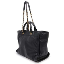 Load image into Gallery viewer, CHANEL Deauville embossed tote BlackAS3257 Lambskin Size Large
