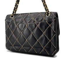 Load image into Gallery viewer, CHANEL Wild Stitch Flap Shoulder Black Leather
