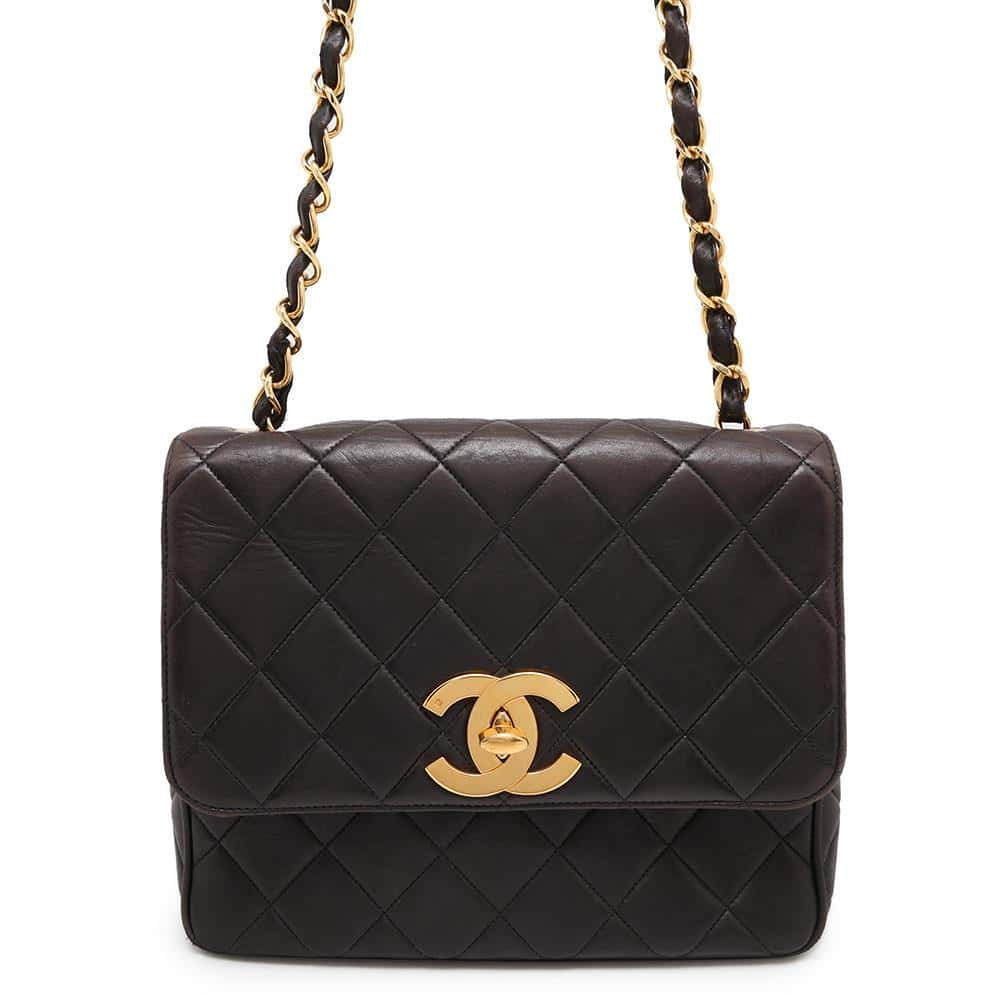 CHANEL Jumbo Matelasse Shoulder Bag Black Lambskin