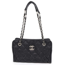 将图像加载到图库查看器中，CHANEL French Riviera Chain Tote Black Caviar Leather
