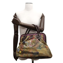 将图像加载到图库查看器中，CHANEL Embroidery Graffiti Bag Khaki/BrownA92791 Canvas Leather
