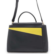 将图像加载到图库查看器中，Valextra Valextra Twist 2way Shoulder Bag Gray/Yellow Leather
