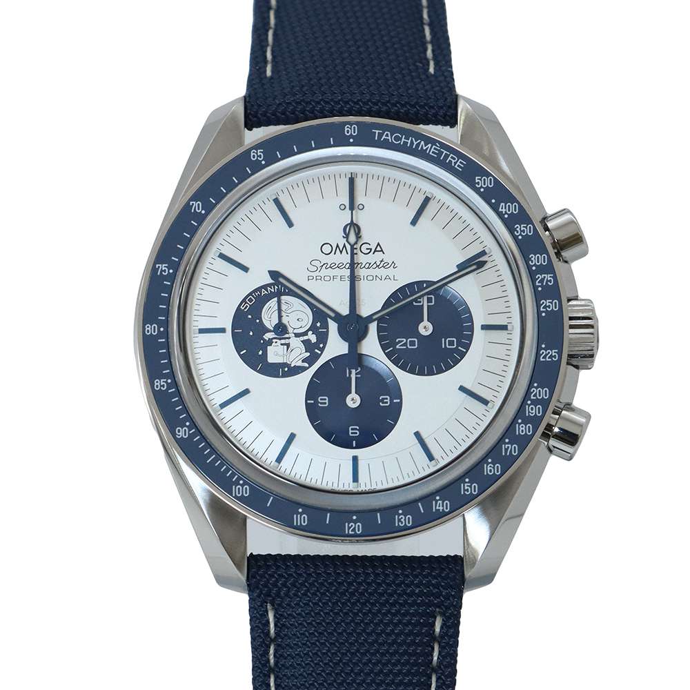 OMEGA Speedmaster 50th Anniversary Snoopy Award W42mm Stainless Steel Nylon Silver Dial310.32.42.50.02.001