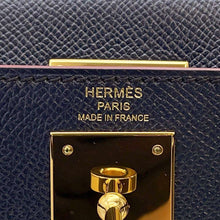 将图像加载到图库查看器中，HERMES Kelly Sellier Contour Blue Indigo/Rouge H Epsom Size 28
