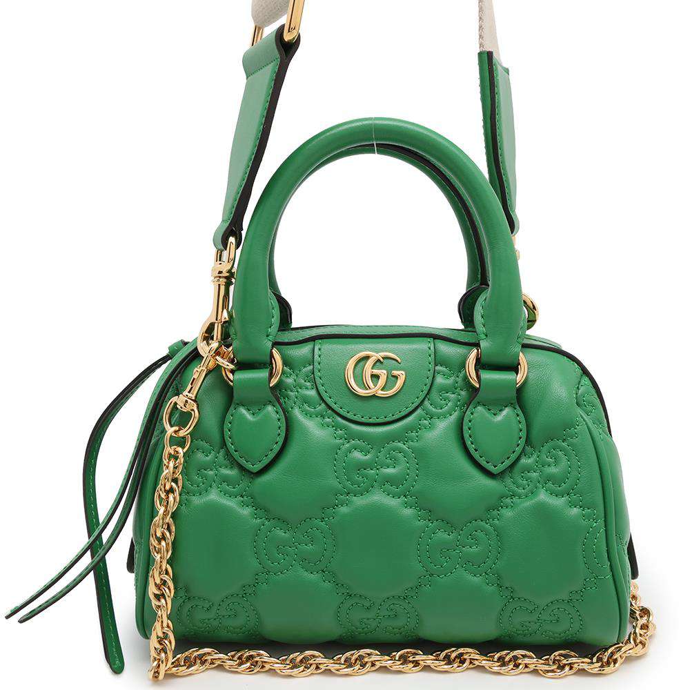 GUCCI GGMatelasse Mini Travel Bag Green702251 Leather