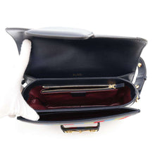 将图像加载到图库查看器中，GUCCI Horsebit Shoulder Bag Navy/Multicolor602204 Suede leather
