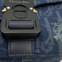 将图像加载到图库查看器中，Dior Oblique Saddle Shoulder Bag Tears Collection Navy2ADCA435DDO CottonDenim Leather
