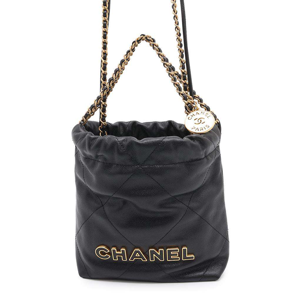 CHANEL CHANEL22 Handbag BlackAS3980 Soft Caviar Leather Size Mini