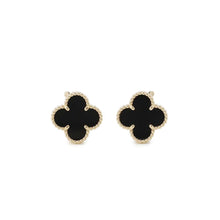 将图像加载到图库查看器中，Van Cleef &amp; Arpels Vintage Alhambra Earring OnyxVCARA44200 18K Yellow Gold
