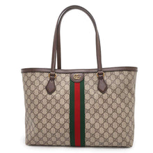 Load image into Gallery viewer, GUCCI GG Supreme Ophidia Tote Bag Beige/Brown631685 GG SupremeCanvas Leather Size Medium
