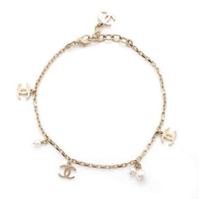 Load image into Gallery viewer, CHANEL CC Logo/Pearl Bracelet Gold Gold Plated Faux Pearl
