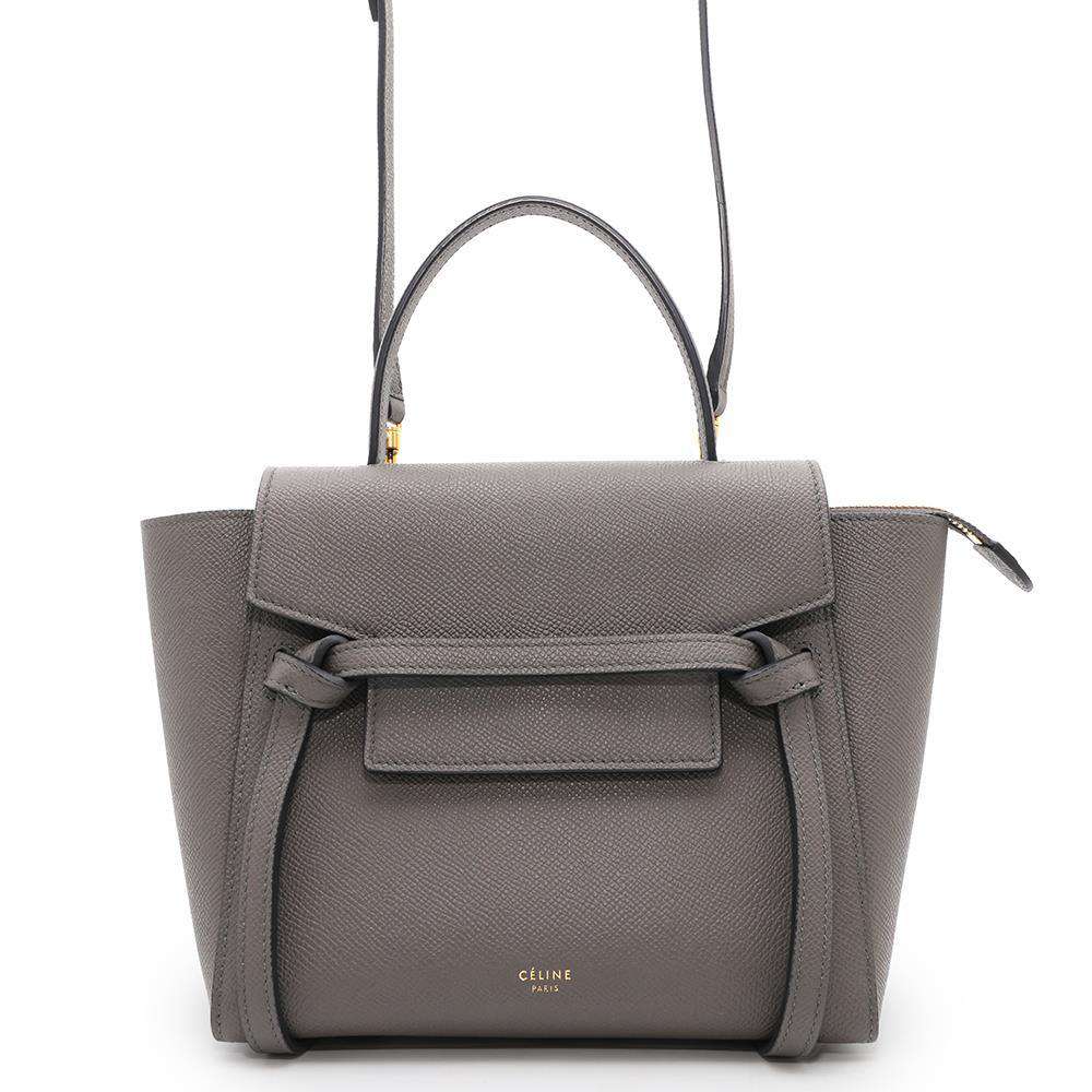 CELINE Belt bag Gray185003 Leather Size Nano