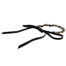 将图像加载到图库查看器中，CHANEL CC Logo headband BlackAB7846 Metal Leather
