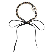 将图像加载到图库查看器中，CHANEL CC Logo headband BlackAB7846 Metal Leather
