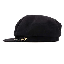 将图像加载到图库查看器中，HERMES Chaine d&#39;Ancre Cap Size 58 Black Cashmere100%
