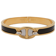 Load image into Gallery viewer, HERMES Mini Clic Chaine d&#39;Ancre Bracelet Black Metal Enamel
