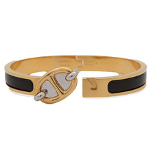 Load image into Gallery viewer, HERMES Mini Clic Chaine d&#39;Ancre Bracelet Black Metal Enamel
