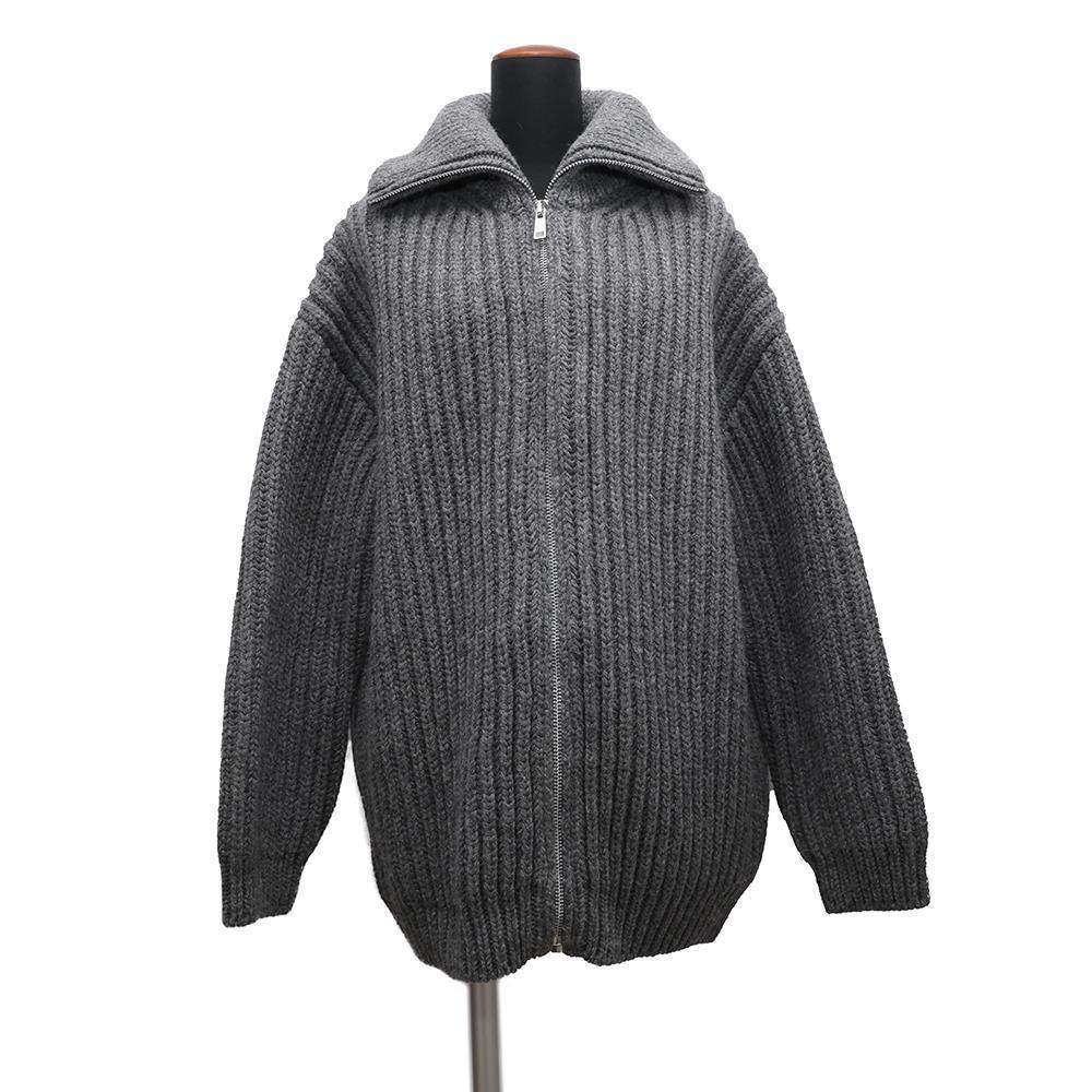 PRADA Zip-up cardigan Size 42 GrayP25L25 Wool 100%