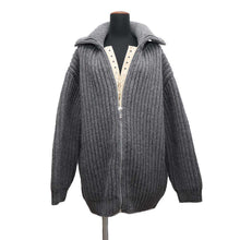 将图像加载到图库查看器中，PRADA Zip-up cardigan Size 42 GrayP25L25 Wool 100%
