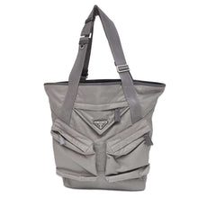 将图像加载到图库查看器中，PRADA Tote Bag Gray2VG120 Nylon
