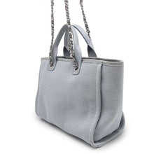 Load image into Gallery viewer, CHANEL Deauville shopping bag Blue GrayAS3257 Mix Fiber Size Small
