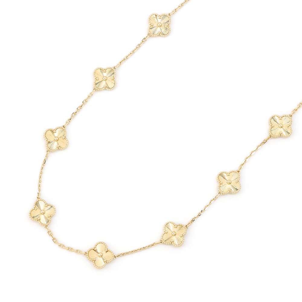 Van Cleef & Arpels Vintage Alhambra Necklace 10 Motifs GuillocheVCARP3JJ00 18K Yellow Gold