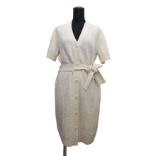 Load image into Gallery viewer, HERMES H motif short sleeve knit dress Size 38 Cream4E2522D3 Wool 100%
