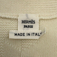 将图像加载到图库查看器中，HERMES H motif short sleeve knit dress Size 38 Cream4E2522D3 Wool 100%
