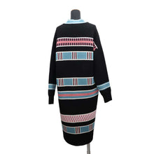 将图像加载到图库查看器中，HERMES Cardigan Coat Lettres Equestres Size 38 Black/Blue/Pink/White4H2125D8 Cashmere97% Nylon2% Polyurethane1%
