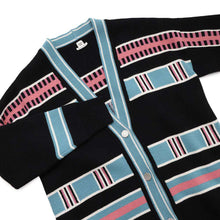 将图像加载到图库查看器中，HERMES Cardigan Coat Lettres Equestres Size 38 Black/Blue/Pink/White4H2125D8 Cashmere97% Nylon2% Polyurethane1%
