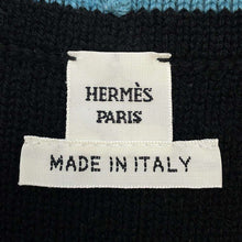 将图像加载到图库查看器中，HERMES Cardigan Coat Lettres Equestres Size 38 Black/Blue/Pink/White4H2125D8 Cashmere97% Nylon2% Polyurethane1%
