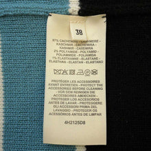 将图像加载到图库查看器中，HERMES Cardigan Coat Lettres Equestres Size 38 Black/Blue/Pink/White4H2125D8 Cashmere97% Nylon2% Polyurethane1%
