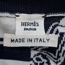 将图像加载到图库查看器中，HERMES Golf Cardigan Disorderly En Desordre Finesse Size 38 White/Navy4E2727D6 Silk95% Nylon4% Polyurethane1%
