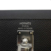 将图像加载到图库查看器中，HERMES Kelly Sellier Black Epsom Size 25
