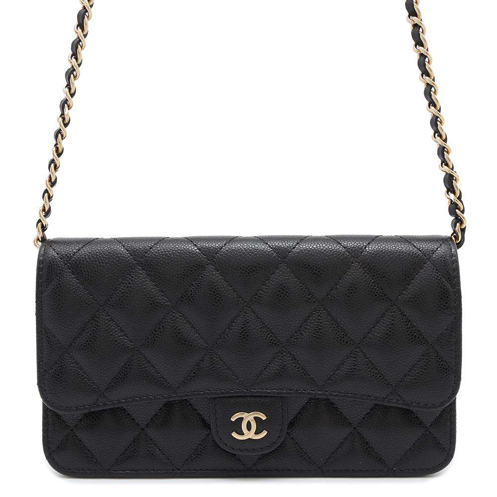 CHANEL Timeless Classics Chain Wallet BlackAP3744 Caviar Leather