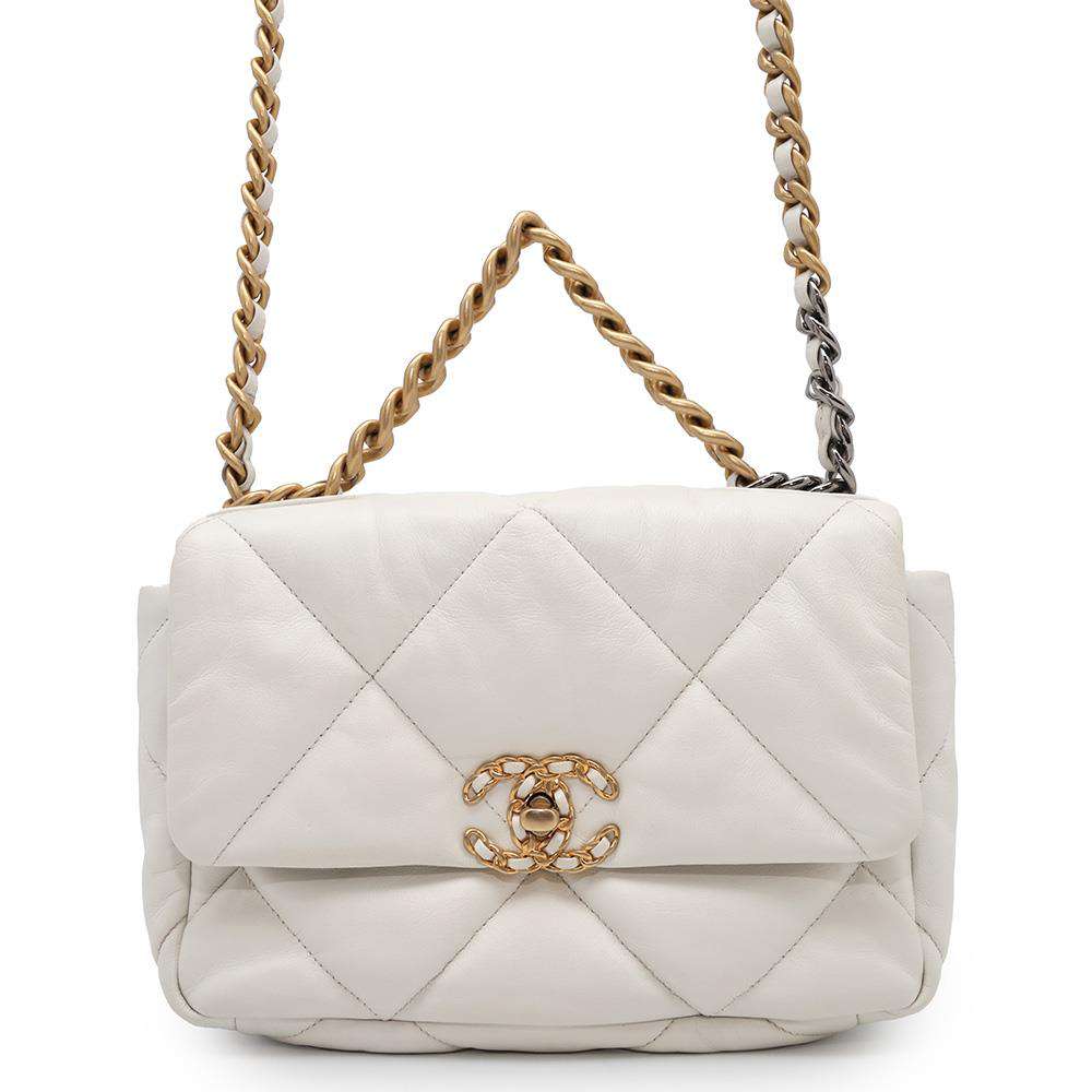 CHANEL CHANEL19 ChainShoulder Bag IvoryAS1160 Lambskin