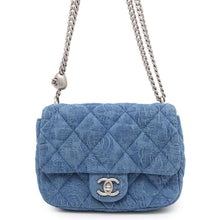 Load image into Gallery viewer, CHANEL Camellia Shoulder Bag BlueAS3829 Denim
