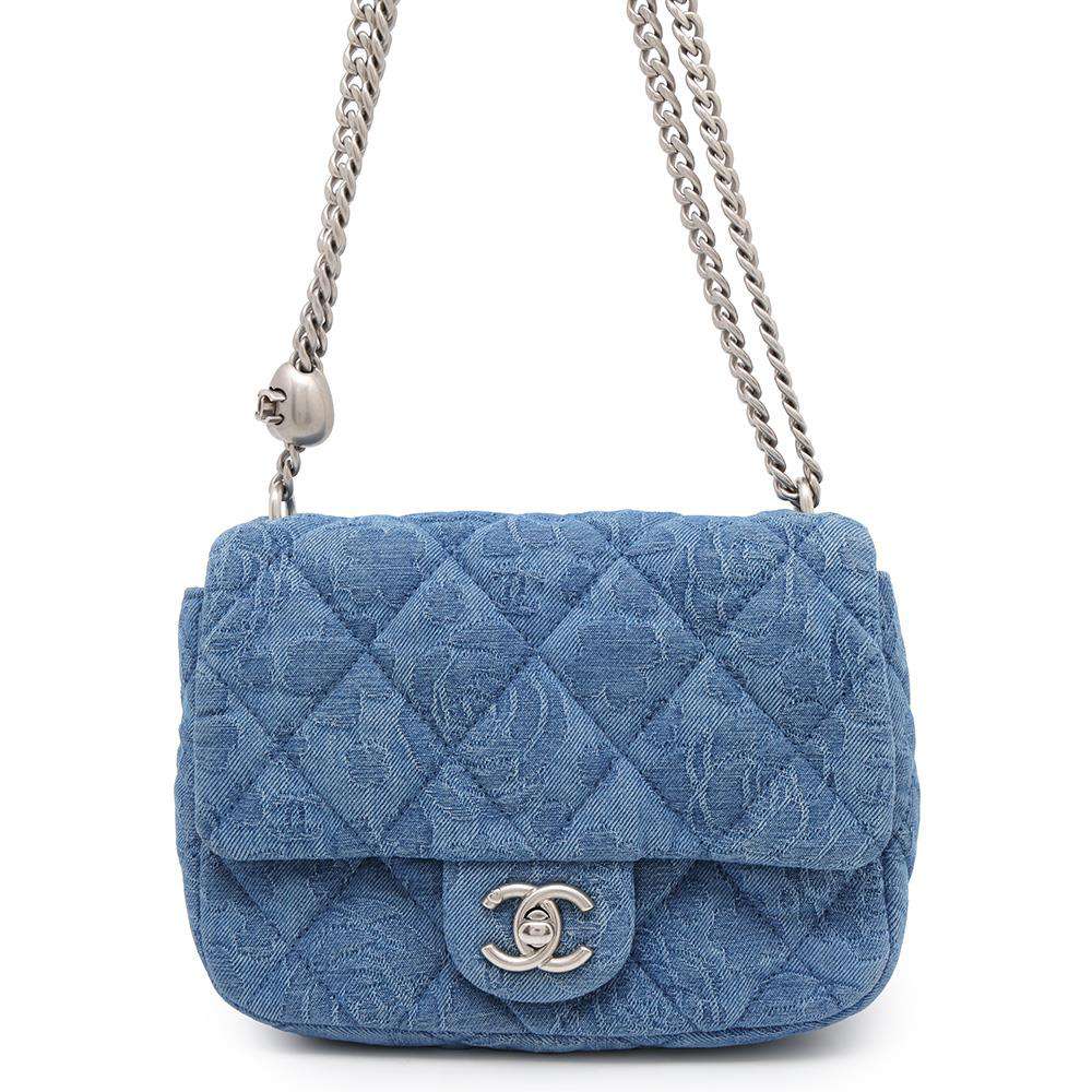 CHANEL Camellia Shoulder Bag BlueAS3829 Denim